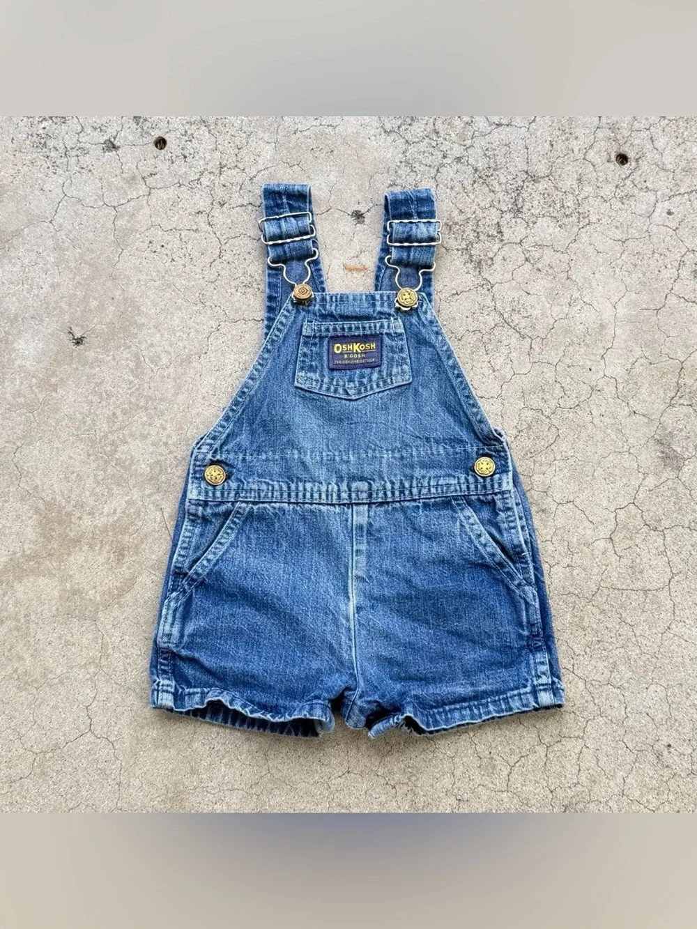 Vintage 80’s Osh Kosh B’gosh Vestbak Overalls Shorts Light Blue Sz 1T